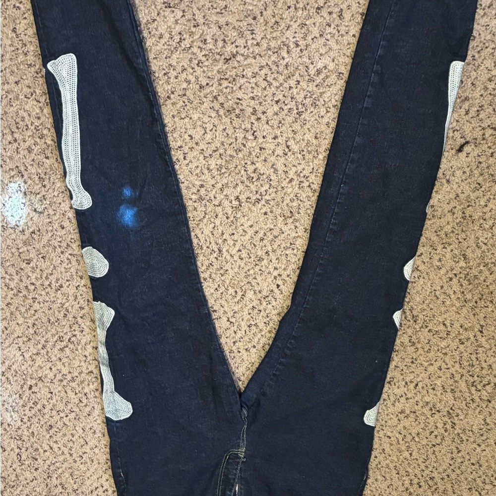 Black Jeans with White Accents